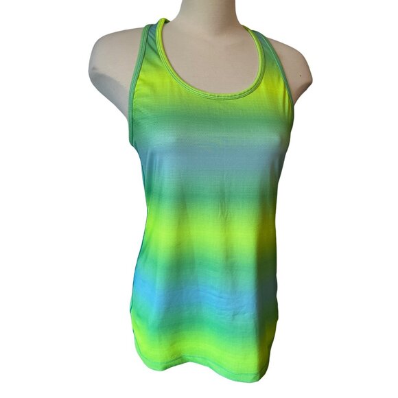 Champion Powertrain Neon Racerback Tank Sz Large Womens Blue Yellow Sportwear - Picture 5 of 8